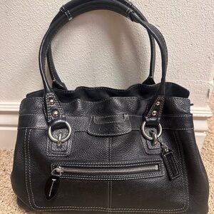 Coach Black Leather Shoulder Bag